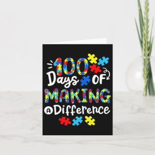 100 Days Of Making A Difference School Kids Autism Card
