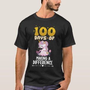 100 Days Of Making A Difference Unicorn School T-Shirt