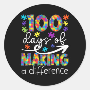 100 Days Of Making Difference 100th Day Of School Classic Round Sticker