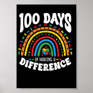100 Days of Making Difference 100th Day of School Poster