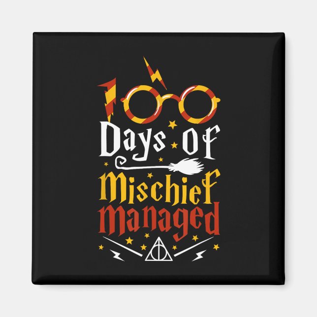 100 Days Of Mischief Managed  100th Day Of School  Magnet (Front)