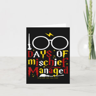 100 Days Of Mischief Managed Teacher Kid 100th Day Card