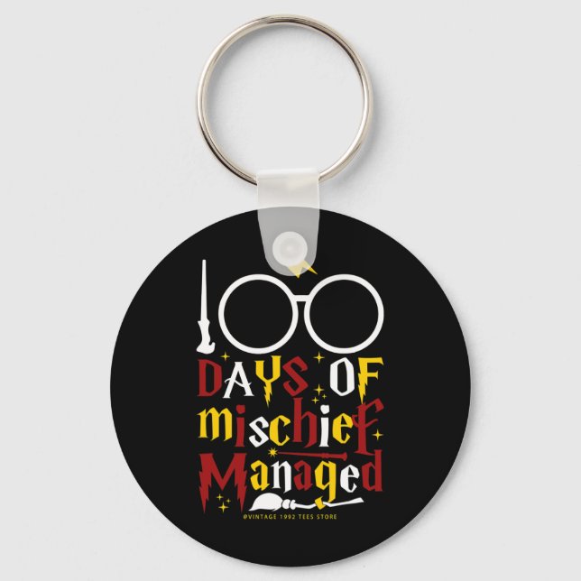 100 Days Of Mischief Managed Teacher Kid 100th Day Key Ring (Front)
