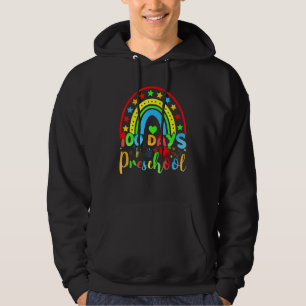 100 Days of Preschool Teacher  100 Days Smarter Ra Hoodie