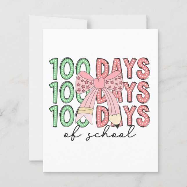🎉🎀 100 Days of School 🎀📚 (Front)