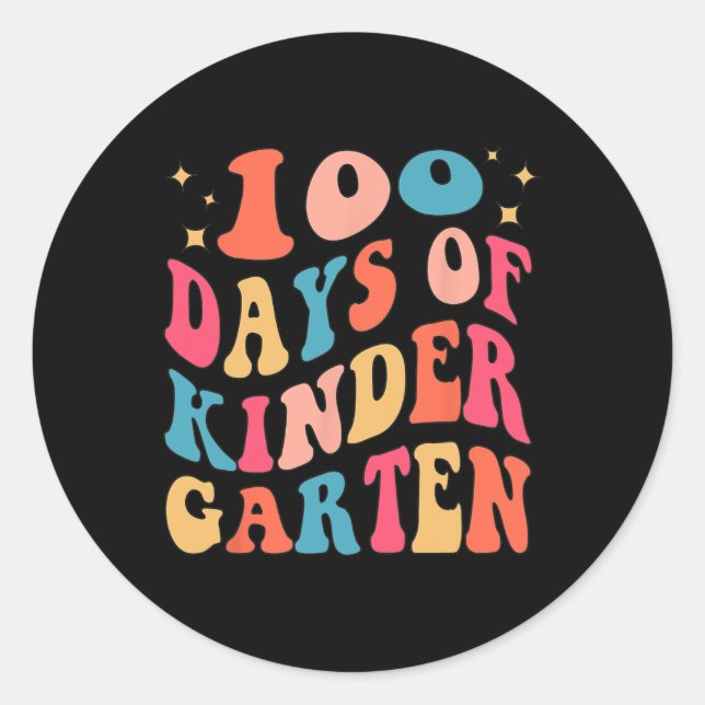 100 Days Of School1  Classic Round Sticker (Front)