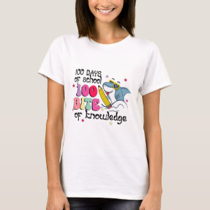 100 Days Of School 100 Bite Of Knowledge Boys Girl T-Shirt