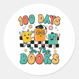 100 Days Of School 100 Days In The Books Classic Round Sticker