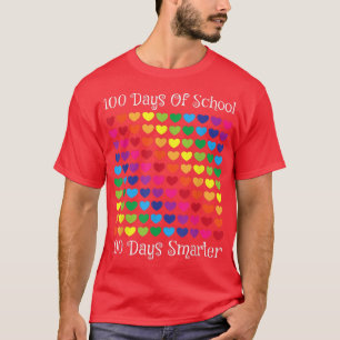 100 Days Of School 100 Days Smarter Heart Love Boy T-Shirt