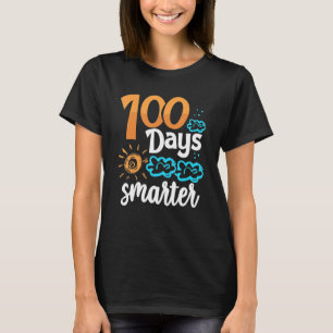 100 Days Of School 100 Days Smarter Sun And Clouds T-Shirt
