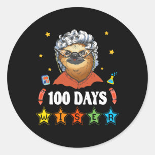 100 Days Of School 100 Year Old Lady Costume For W Classic Round Sticker