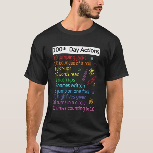 100 Days Of School 100th Activities Teacher Kids B T-Shirt (Front)