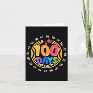 100 Days Of School 100th Day Colourful Teacher And Card
