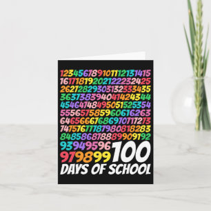 100 Days Of School 100th Day Cute Math Numbers Tea Card