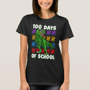 100 Days Of School 100th Day Dino Trex 100 Days Sm T-Shirt