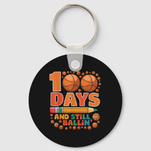 100 Days Of School 100th Day Of School Basketball Key Ring