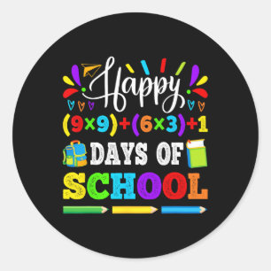 100 Days Of School 100th Math Equation Teacher Kid Classic Round Sticker