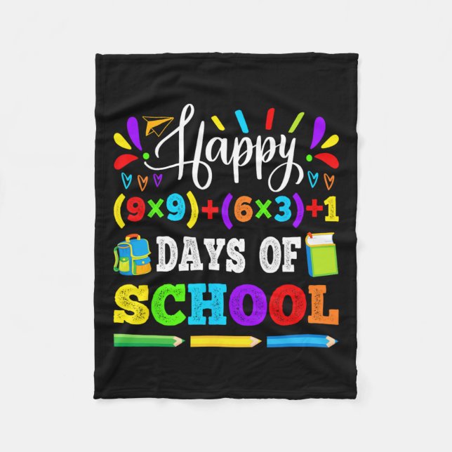 100 Days Of School 100th Math Equation Teacher Kid Fleece Blanket (Front)
