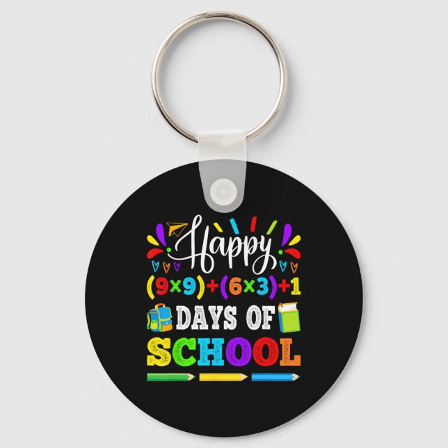 100 Days Of School 100th Math Equation Teacher Kid Key Ring (Front)