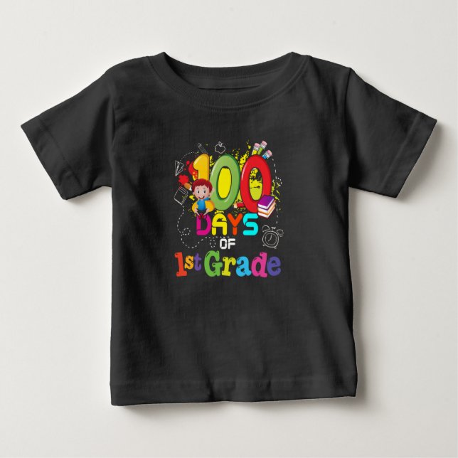 100 Days Of School 1st Grade T-Shirt (Front)
