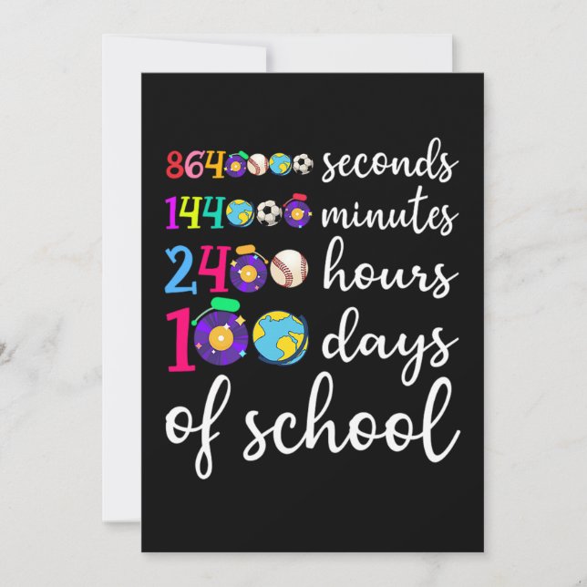 100 Days Of School 2400 Hours 144000 Minutes (2).P Save The Date (Front)