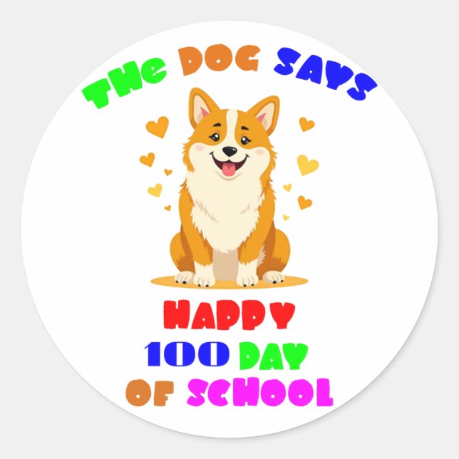 100 Days of School: A Pawsome Celebration with Our Classic Round Sticker (Front)