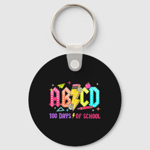 100 Days Of School Abcd Teachers Student Rock Boys Key Ring