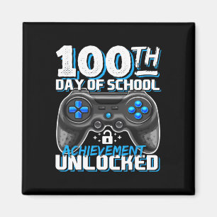 100 Days Of School Achievement Unlocked Video Game Magnet