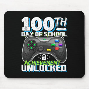 100 Days of School Achievement Unlocked Video Game Mouse Pad