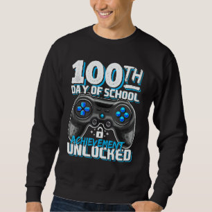 100 Days of School Achievement Unlocked Video Game Sweatshirt