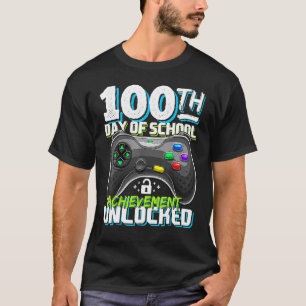100 Days of School Achievement Unlocked Video Game T-Shirt