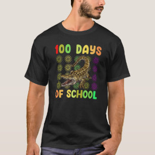 100 Days Of School Alligator Crocodile Zoo Animal T-Shirt