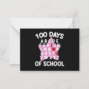 100 Days Of School Alphabet 100th Day Teacher  Card