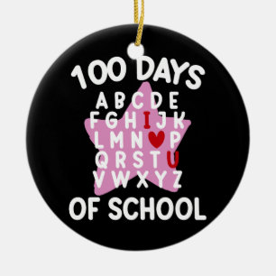 100 Days Of School Alphabet 100th Day Teacher Ceramic Ornament