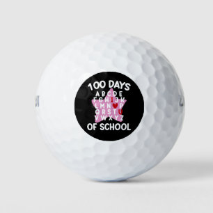100 Days Of School Alphabet 100th Day Teacher  Golf Balls