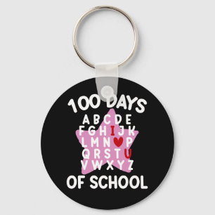 100 Days Of School Alphabet 100th Day Teacher  Key Ring