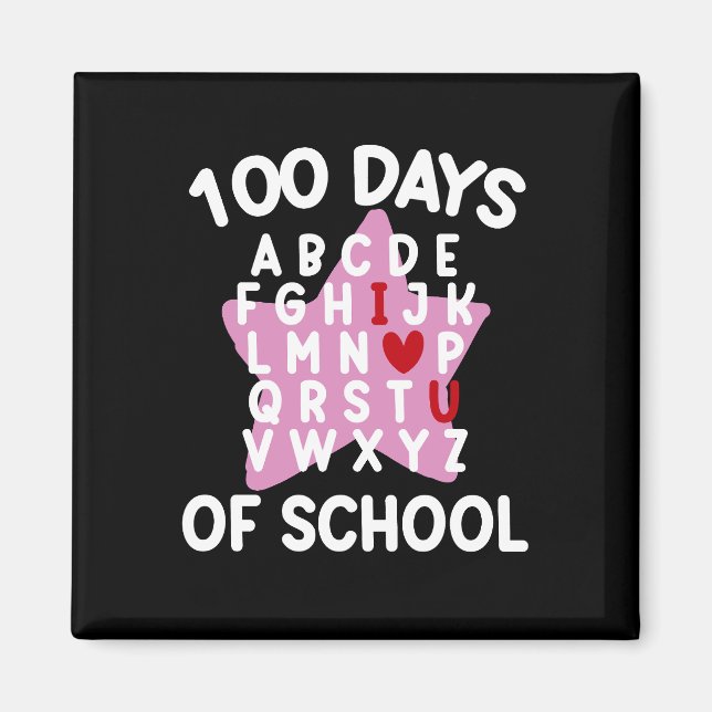 100 Days Of School Alphabet 100th Day Teacher  Magnet (Front)