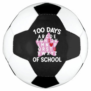 100 Days Of School Alphabet 100th Day Teacher  Soccer Ball