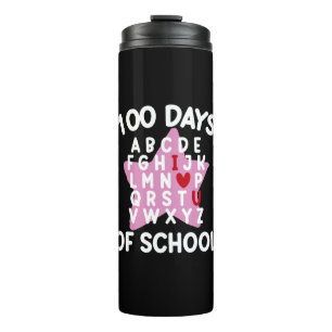 100 Days Of School Alphabet 100th Day Teacher Thermal Tumbler