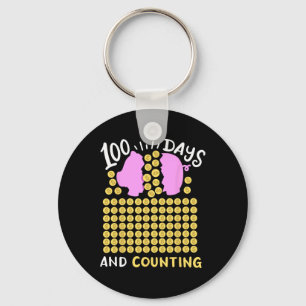 100 Days Of School And Counting Pig Coin Bynk Kids Key Ring