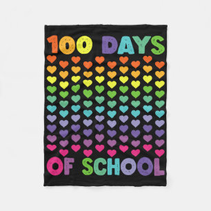 100 Days Of School And Still Loving It Hearts 100t Fleece Blanket
