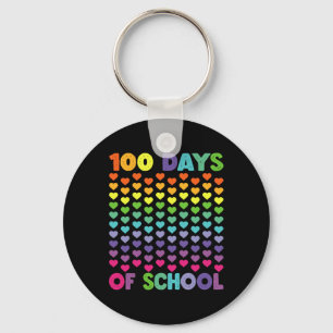 100 Days Of School And Still Loving It Hearts 100t Key Ring