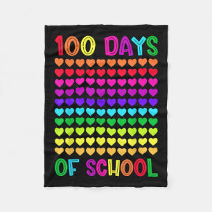 100 Days Of School And Still Loving It Hearts 10 Fleece Blanket