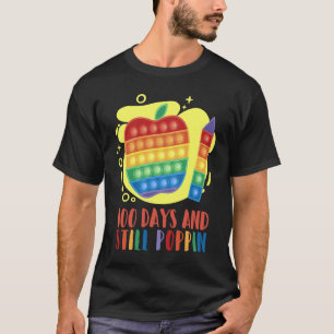 100 Days Of School And Still Poppin Cute Kids Teac T-Shirt
