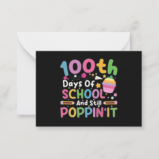 100 Days Of School And Still Poppin' Girl  Card (Front)