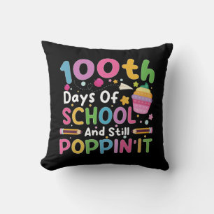 100 Days Of School And Still Poppin' Girl Cushion