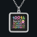 100 Days Of School And Still Poppin' Girl  Silver Plated Necklace<br><div class="desc">100 Days Of School And Still Poppin' Unicorn Girl Pop It</div>