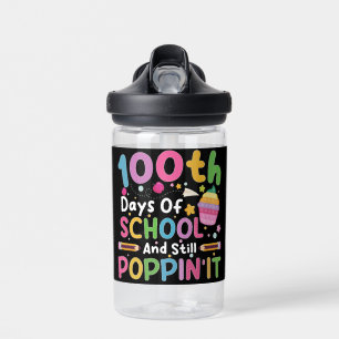 100 Days Of School And Still Poppin' Girl Water Bottle