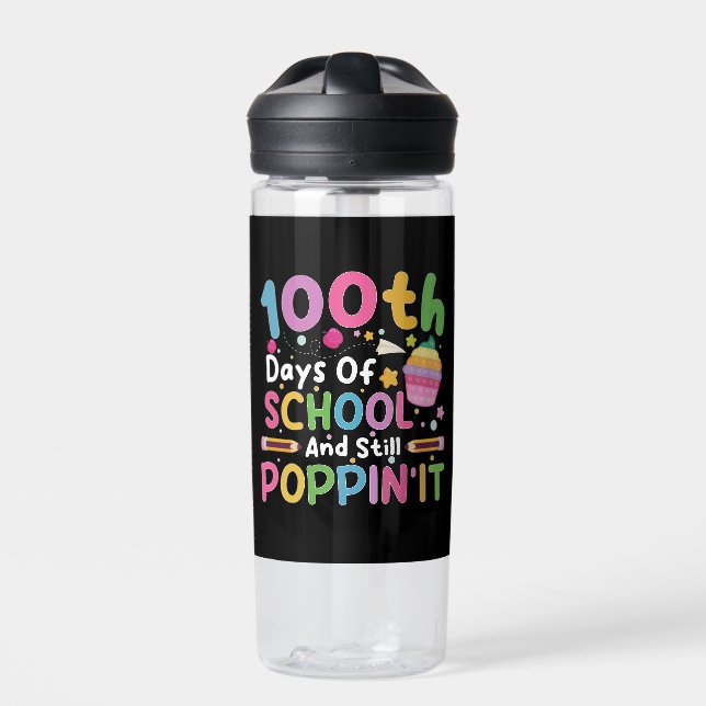 100 Days Of School And Still Poppin' Girl  Water Bottle (Front)