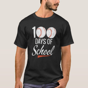 100 Days of School Apparel 100th Day Baseball Teac T-Shirt